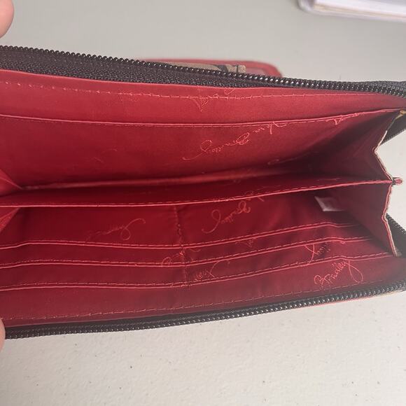 Vera Bradley Bittersweet Wallet Turn Lock Case Set Orange Black 8x5" Fall Autumn - Picture 7 of 11